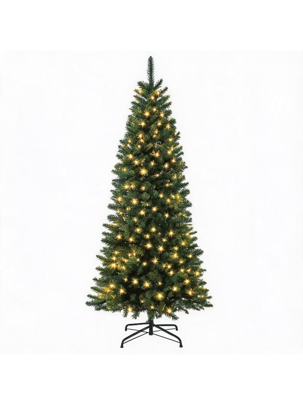 🎄6ft Green Artificial Pre-Lit Christmas Tree Realistic Frosted Holiday Decor